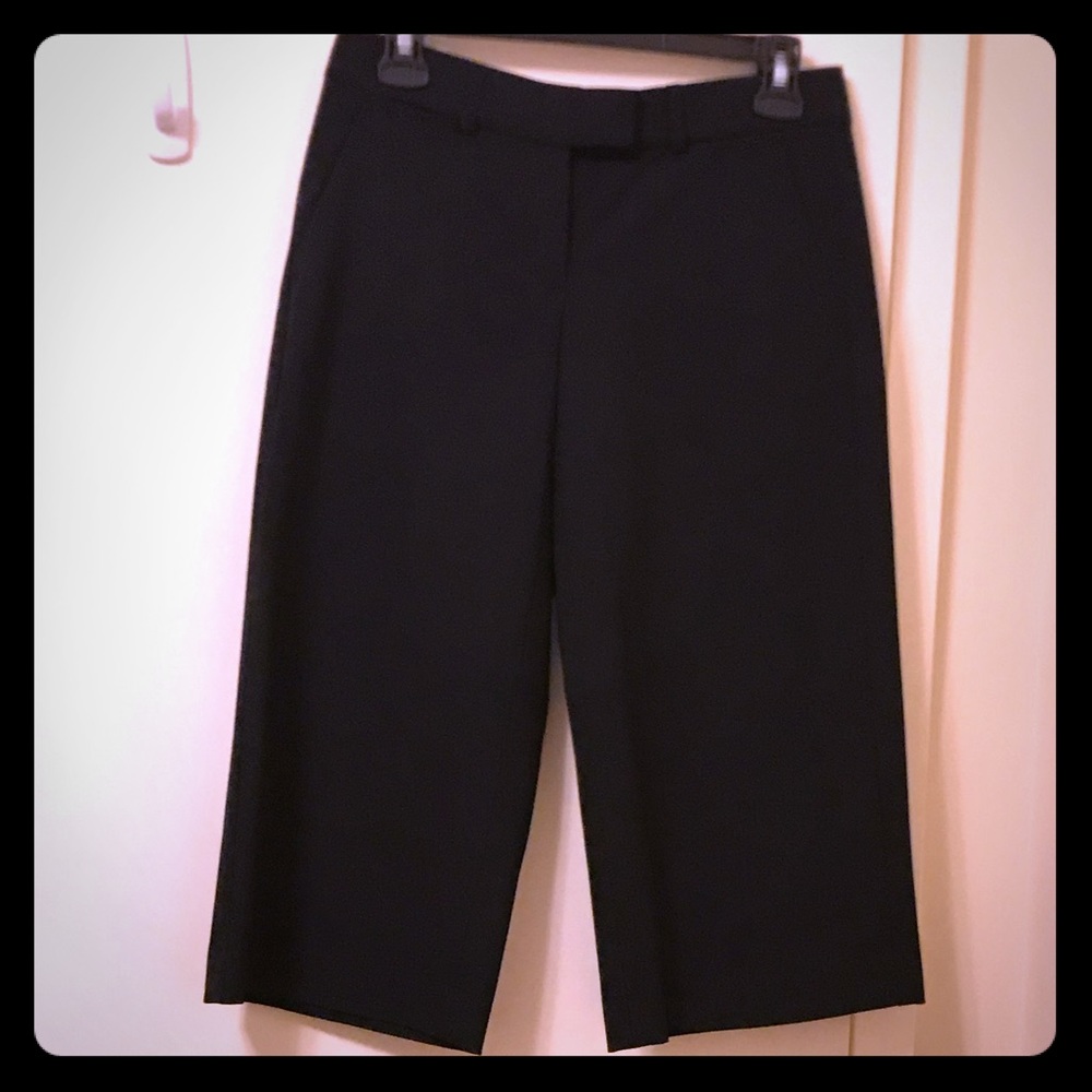 Theory Wool Wide Leg Cropped Dress Pants